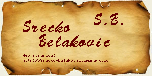 Srećko Belaković vizit kartica